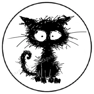 PARTY FAVORS EXPRESS CRAZY BLACK CAT ENVELOPE SEALS LABELS STICKERS PARTY FAVORS