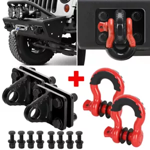 3/4" D-Ring Shackle Mount w/ Backer Plate 5TON Bolt On Clevis Mount Bumper BlacK - Foto 1 di 11