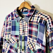 Vintage 90s Aeropostale Patchwork Plaid Flannel Shirt 1990s Quilted Madras XL
