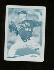 2014 Topps Mini Printing Plates Cyan #516 Mike Belfiore Baltimore Orioles 1/1 rc