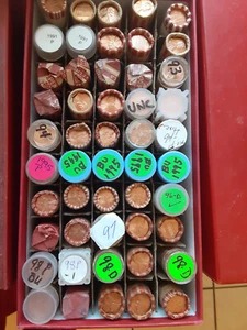 50 roll box of UN-circulated Lincoln Memorial Cents. 1990-P to 1999-D. - Picture 1 of 1