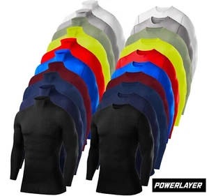 Compression Base Layer Tops PowerLayer Mens Boys Tees & Vests Sports Running Top - Picture 1 of 139