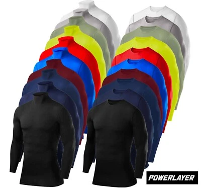 Compression Base Layer Tops PowerLayer Mens Boys Tees & Vests Sports Running Top - Image 1 of 4