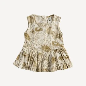 Neu mit Etikett Kate Quinn Fenchel Sonnenblume ärmellos Blase Ballerina Top Bambus 12-18m - Bild 1 von 3