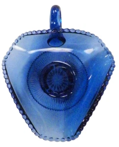 Colorado Nappy Bowl U.S. Glass Cobalt 15057 3 Feet Handle States Series 1898 - Picture 1 of 5