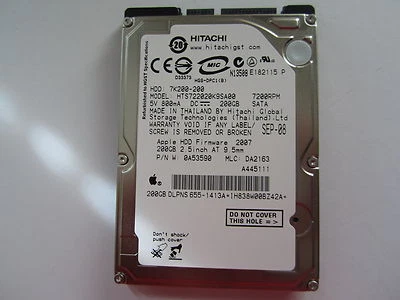 NEW SEALED Hitachi 200GB 2.5" SATA Hard Drive HTS722020K9SA00 0A53590 7K200-200  - Image 1 of 3
