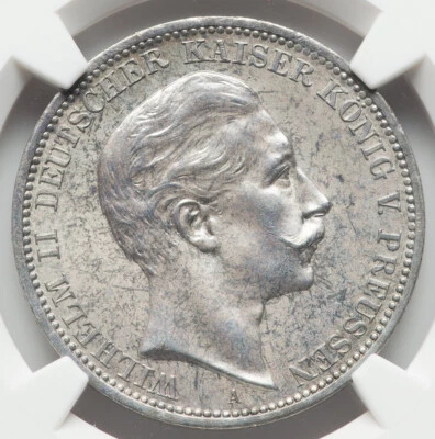 Germany. Prussia: Wilhelm II 3 Marks 1908-A NGC MS-63, Berlin mint, KM#527 - Image 1 of 4
