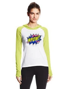 Soffee Girls No Sweat Color Block Hooded Shirt White and Yellow #Pow! - Picture 1 of 1