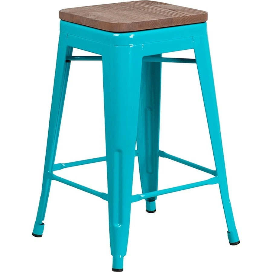 Flash Furniture 24" Backless Teal Counter Ht. Stool - ET-BT3503-24-CB-WD-GG - Image 1 of 1