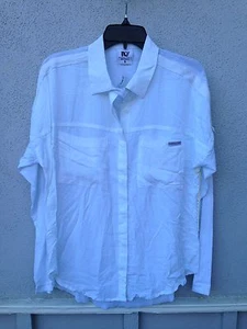 $140 NWT Rebel Yell Brand Solid White Button Down Two Sided Material Soft - Picture 1 of 3