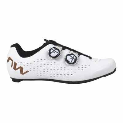NW Northwave Revolution 3 White Bronze Road Cycling Shoes Trainers - Image 1 of 4