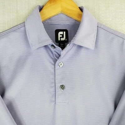 FOOTJOY Size Medium Purple Microstripe Performance Mens Golf Polo Shirt Stretchy - Image 1 of 4