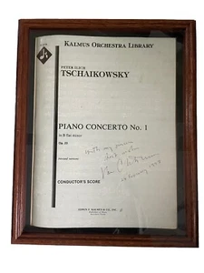 Kalmus Conductors Score Framed Signed Van Cliburn Tschaikowsky Piano Concerto #1 - Picture 1 of 6