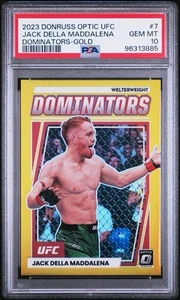 Optic UFC 7 2023 Jack Della Maddalena Gold Prizm Rookie RC Dominators/10 PSA 10 - Imagen 1 de 2