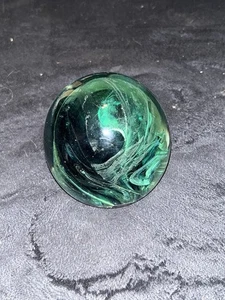 Kerry Glass Ireland Green Swirl Art Glass Paperweight Vintage Handmade Decor Egg - Picture 1 of 6