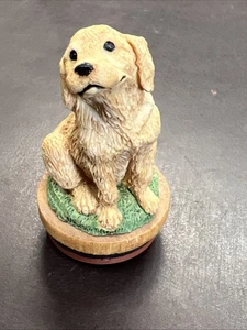 1991 ™️Noteworthy | Golden Retriever Figurine & Rubber Ink Stamp | Never Used - Picture 1 of 20