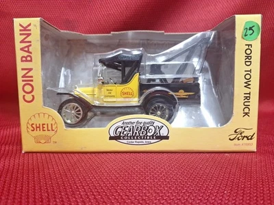 Vtg Gearbox Shell Goodyear 1918 Ford Tow Truck Coin Bank Die Cast Millennium - Image 1 of 4