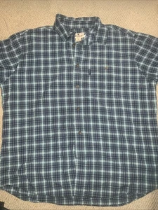 Woolrich Shirt Mens XL Short Sleeve Button Down Plaid Organic Cotton Casual - Picture 1 of 5