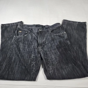 Pantalones de mezclilla SouthPole para hombre 34x30 negros Y2K patinador holgados pierna ancha centro comercial gótico grunge 4180 - Imagen 1 de 15