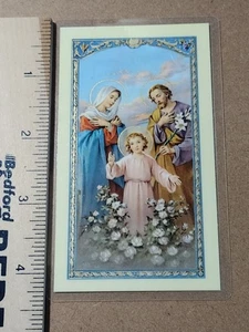 Vintage Prayer For A Family Catholic Prayer Card Made In Italy Laminated  - Picture 1 of 4