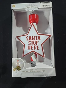 Santa Stop Here Tree Topper Christmas Holiday Decor LED Lights Wondershop New - Picture 1 of 4