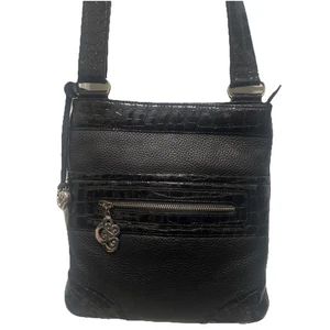 Brighton Black Leather Cross Shoulder Bag Purse Women’s Accessories - Picture 1 of 15