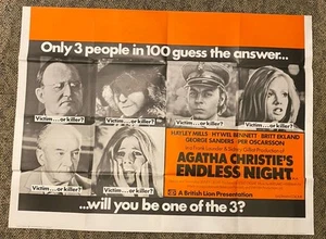 1972 großes 30x40 Poster ENDLESS NIGHT Agatha Christie's Haley Mills Film Film - Bild 1 von 9