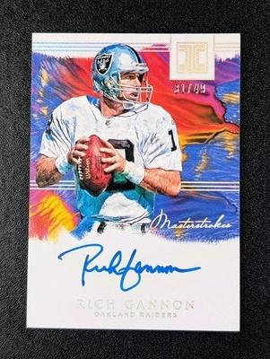 2018 Rich Gannon Panini Impeccable Masterstrokes Auto Oakland Raiders  - Image 1 of 2