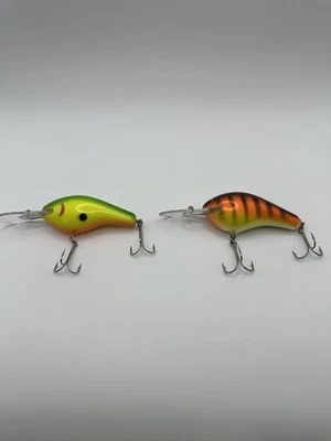2 Винтажный Bagley's дайвинг B3 приманка DB3 в полоску оранжевый желтый черный зеленый - Изображение 1 из 4