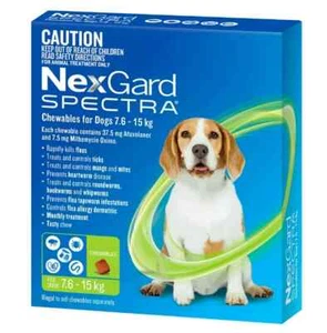 NexGard Spectra Chewables For Medium Dogs Green 7.6-15kg 6 Pack - FREE POSTAGE - Picture 1 of 1