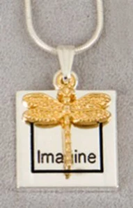 Necklace - Dragonfly "IMAGINE" - 8720-63-I delicate costume jewelery item - Picture 1 of 1