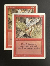 Set of 2x Earthquake Revised / 3rd Edition 3ED Magic the Gathering MTG Rare Red