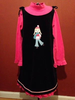 Jane Seymour Boutique Girls tamanho. 6x Vestido Feminino Divertido Mock Top - Babados - Excelente estado usado! - Imagem 1 de 4