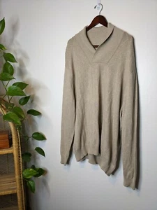 Perry Ellis Sweater Size 2XLT Long Sleeve Cream Collar - Picture 1 of 8