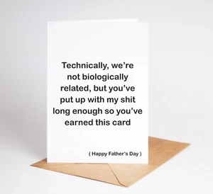 Tarjeta divertida del día del padre tarjeta grosera papá padre padrastro BC828 - Imagen 1 de 3