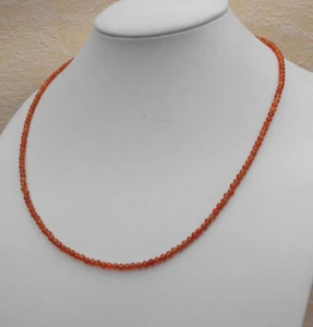 Edelsteinkette Rot Achat 47cm Halskette mit 3,3mm facettierten Perlen - Collier - Bild 1 von 8