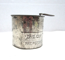 Vintage Tin Flour Sifter Two Cup Full USA Measurement Rustic