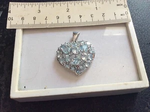 PENDENTE IN ARGENTO   PLACCATO IN ORO CON TOPAZI BRASILIANI NATURALI - Imagen 1 de 3