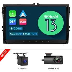 DVR+CAM+VWA12S Android 13 8Kern 6+64 Autoradio GPS Für VW Golf 5 6 Passat Touran - Bild 1 von 24