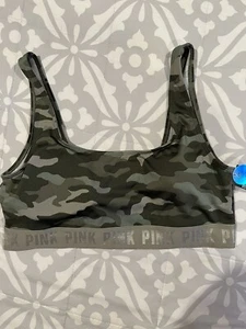 BRA DEPORTIVA VICTORIA'S SECRET ROSA PARA NADAR ULTIMATE SIN FORRAR NUEVAS ETIQUETAS IMPRESIÓN CAMUFLAJE - Imagen 1 de 5