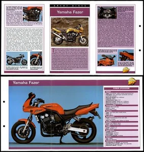 Yamaha Fazer - Great Bikes - Mega Bikes Hachette Fold-Out Card - Picture 1 of 1