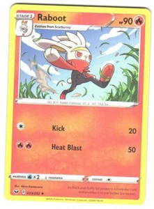 Pokemon SWSH01: Sword & Shield Base Set Raboot (033) #033/202 Uncommon - Picture 1 of 2