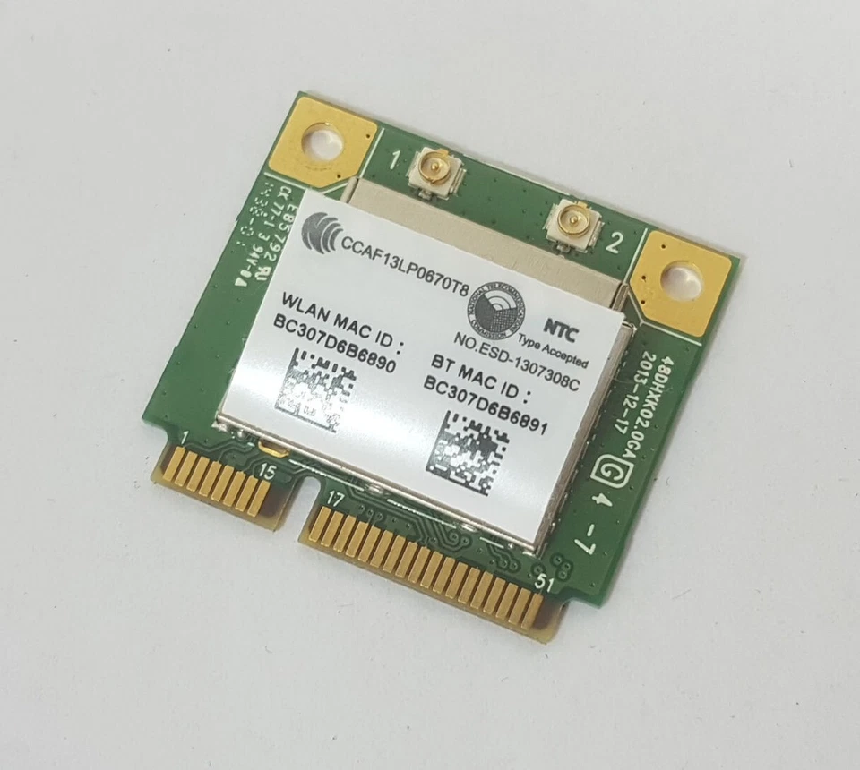 Bluetooth Wlan Combo Mini PCIe Realtek RTL8723BE aus Acer Aspire E1-711 ES1-711 - Image 1 of 1