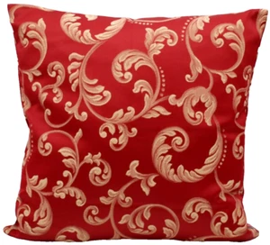 Kissenbezug 50 x 50 cm gewebtes Muster Ranken Orlando rot Hossner Heimtex - Bild 1 von 2