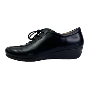 Ecco Shoes Women's 39 Black Leather Lace Up Babett Tie Comfort Sneakers Simple - Picture 1 of 9