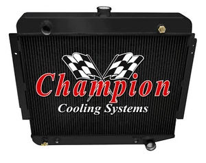 RN Champion 3 Row Black Finish Radiator for 1974 - 1978 Dodge CB300 V8 Engine - Bild 1 von 7