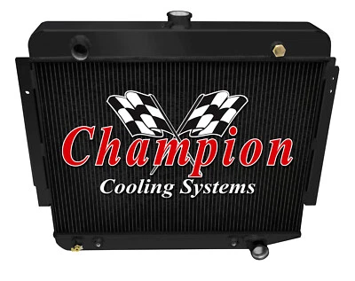 RS Champion 3 Row Black Finish Radiator for 1971-1978 Dodge W300 Pickup V8 Eng - Image 1 of 4