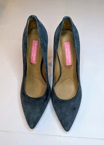 Isaac Mizrahi Women's NY Teal Suede Leather Stiletto Pump Size 6M 3.75" Heels - Picture 1 of 3