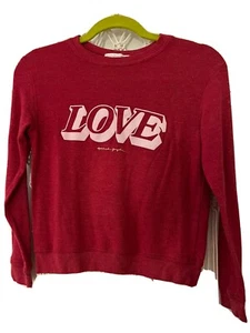 SPIRITUAL GANGSTER Red CrewNeck Savasana Pullover Sweatshirt Girls 12/M - Picture 1 of 8