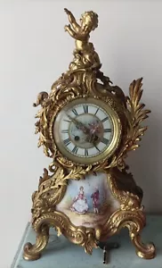 19th century Rococo Bronze Romantic Stage Decor Earthenware Clock, Pendulum - Picture 1 of 14